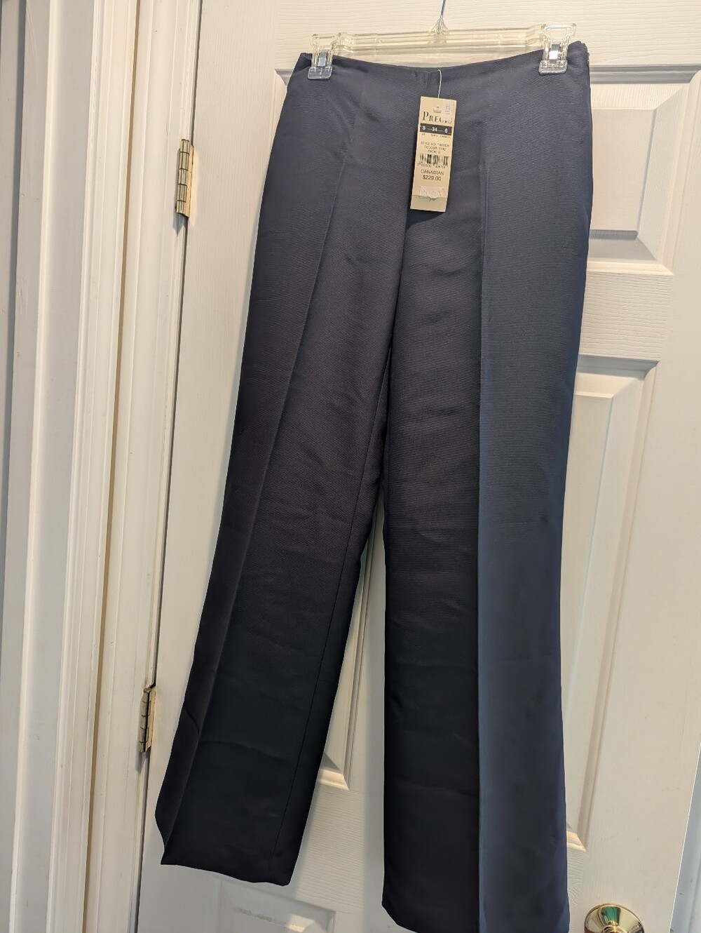 Precis Canadian Brand Dress Pants Charcoal Gray Side Zip Trousers UK 8 US 4 *NWT